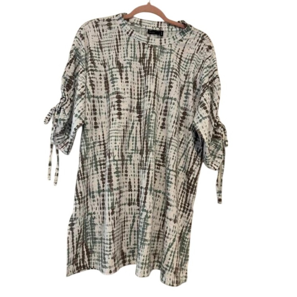 Womens sz 10 ASOS green boho‎ cotton shirt dress 0